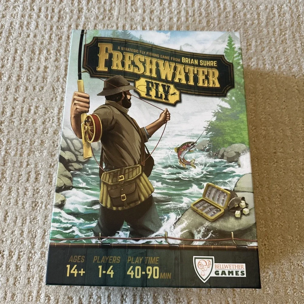 Freshwater Fly Fishing Board Game complete Bellwether Games 2019 Unplayed